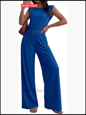 Sleeveless Tank Top Wide Leg Pants 2 Piece Set Matching Travel Outfit